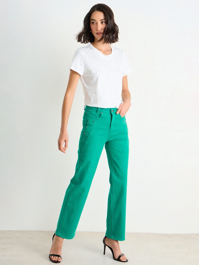 JEANS MUJER ASH ALGODÓN STRAIGHT CORTES - 1