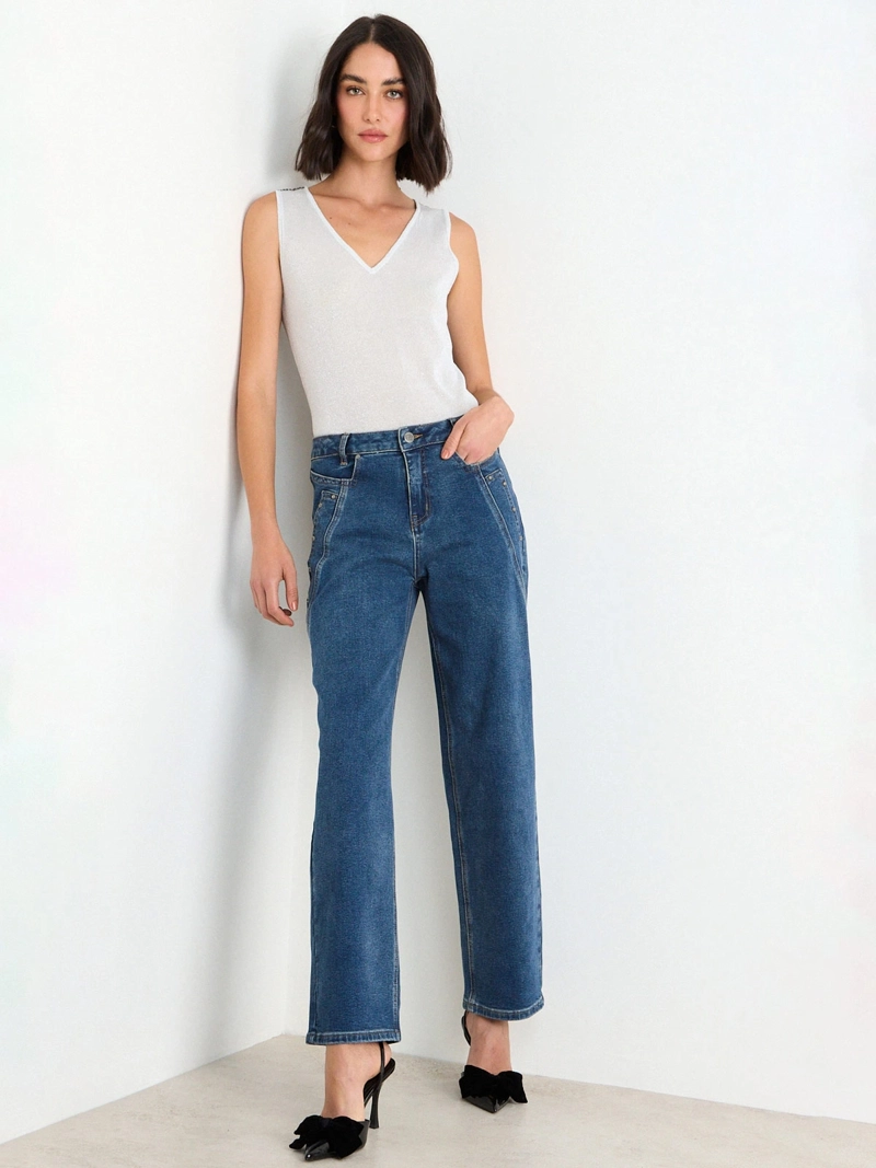 JEANS MUJER ASH ALGODÓN STRAIGHT CORTES - 1