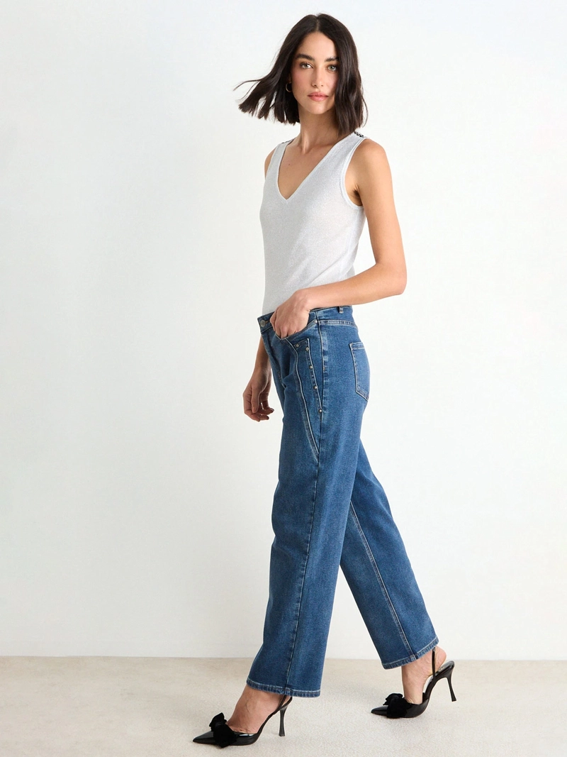 JEANS MUJER ASH ALGODÓN STRAIGHT CORTES - 2