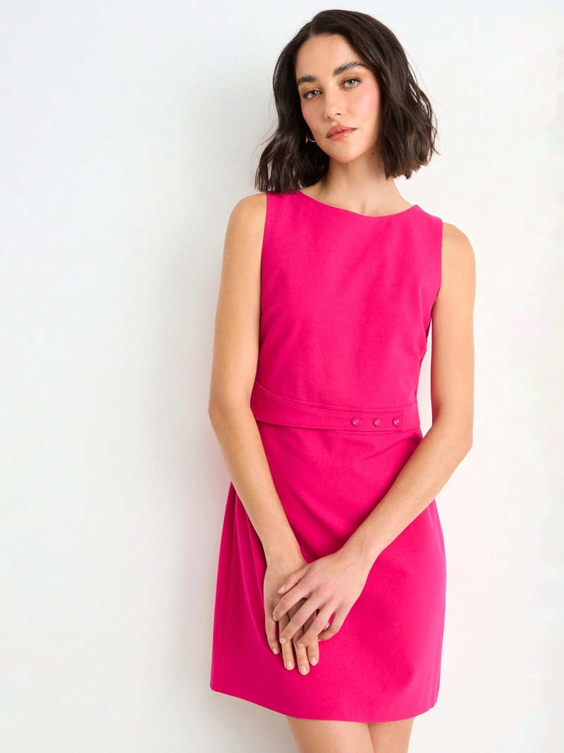 VESTIDO MUJER ASH CORTO LISO FORRADO - 3
