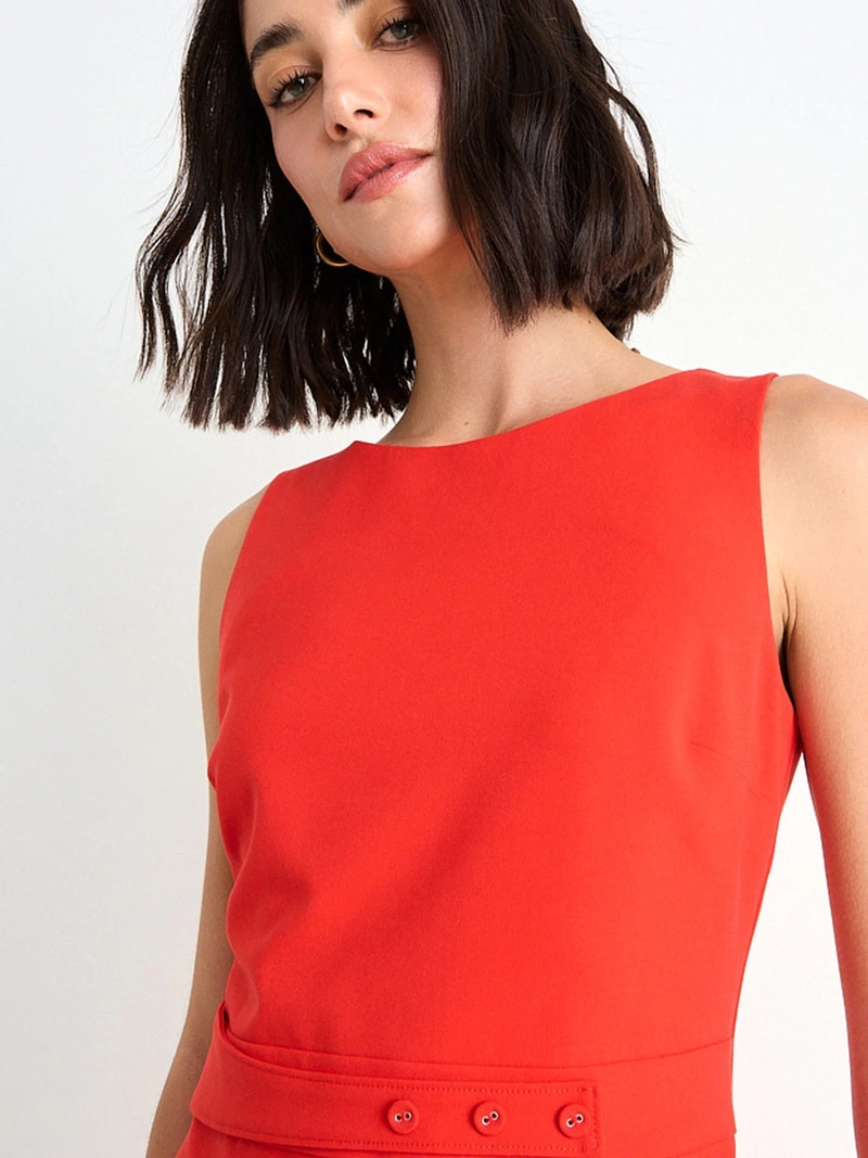 VESTIDO MUJER ASH CORTO LISO FORRADO - 5