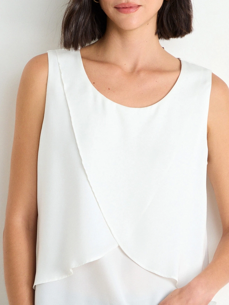 BLUSA MUJER ASH SIN MANGAS DOBLE CAPA - 5