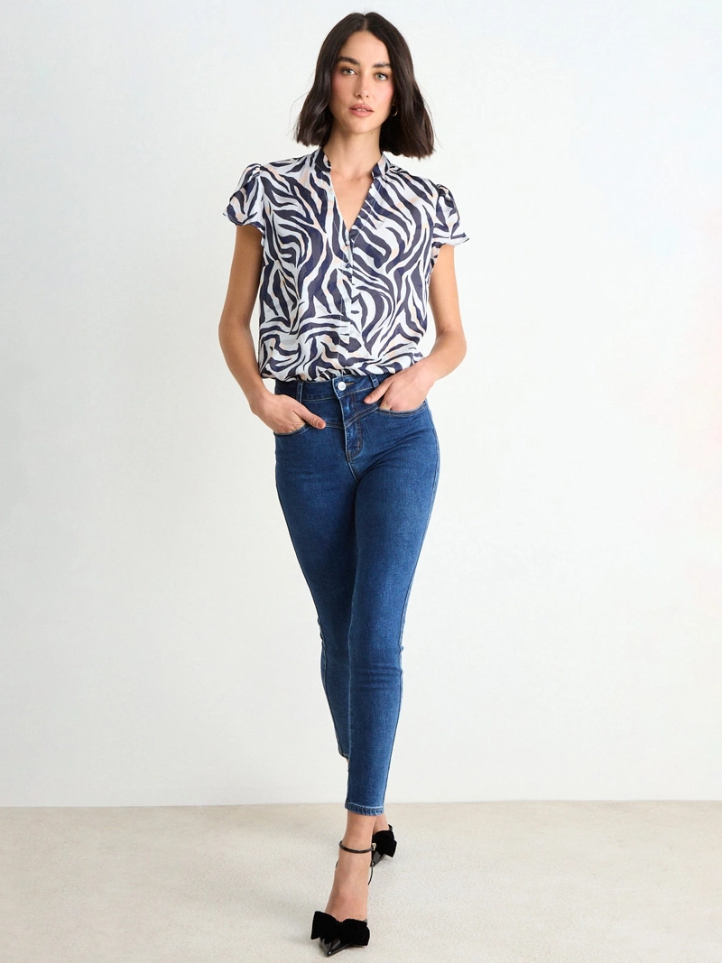 BLUSA MUJER ASH MANGA TULIPAN - 1