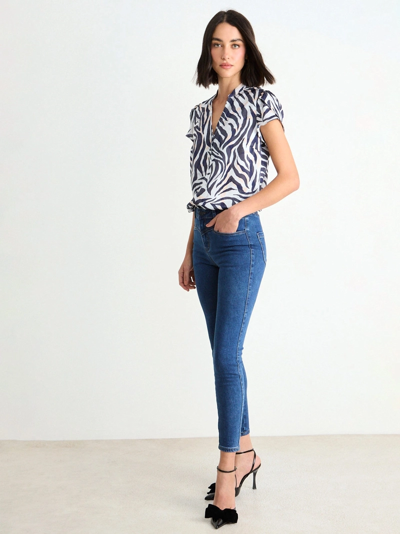 BLUSA MUJER ASH MANGA TULIPAN - 2