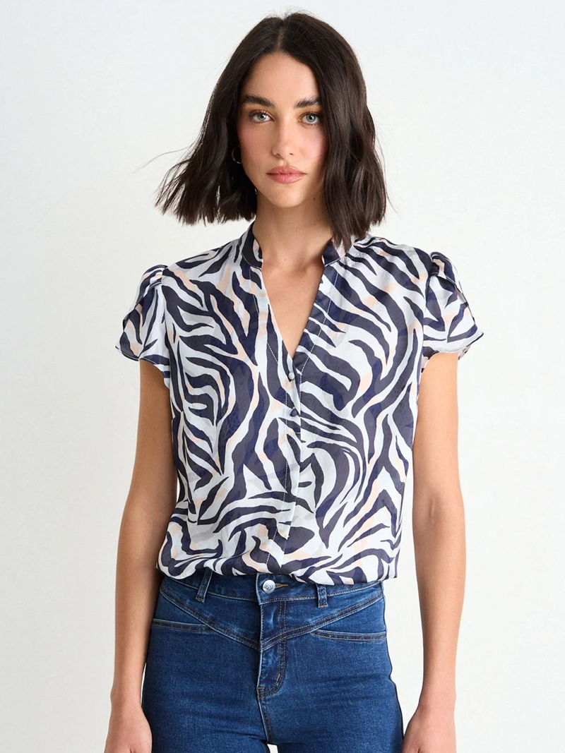 BLUSA MUJER ASH MANGA TULIPAN - 3