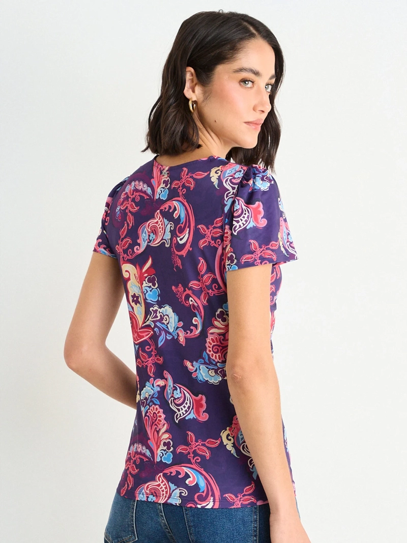POLERA MUJER ASH MANGA CORTA AJUSTADA RECOGIDO - 4
