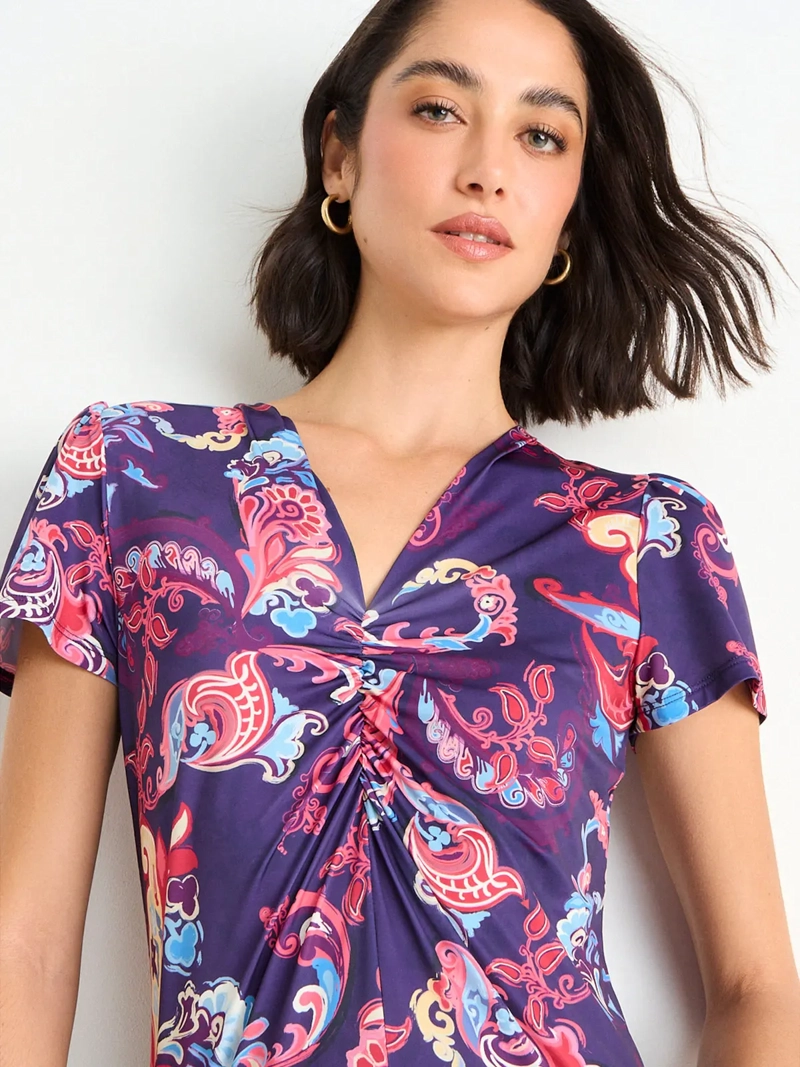 POLERA MUJER ASH MANGA CORTA AJUSTADA RECOGIDO - 5