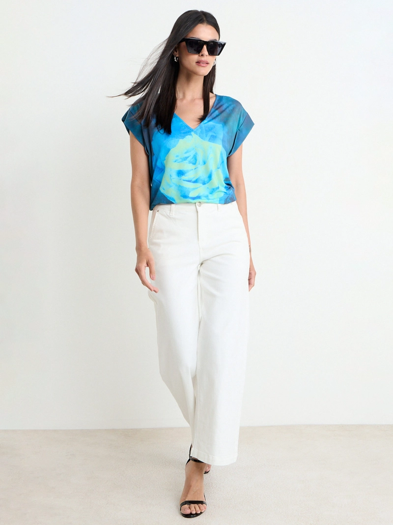 POLERA MUJER ASH ESCOTE EN V SIN MANGAS - 1