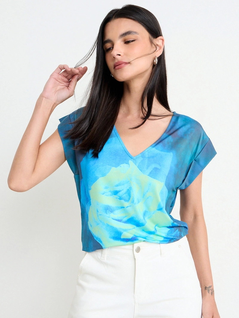 POLERA MUJER ASH ESCOTE EN V SIN MANGAS - 3