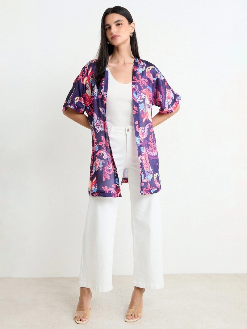 TAPADO MUJER ASH TIPO KIMONO MANGA 3/4 - 1