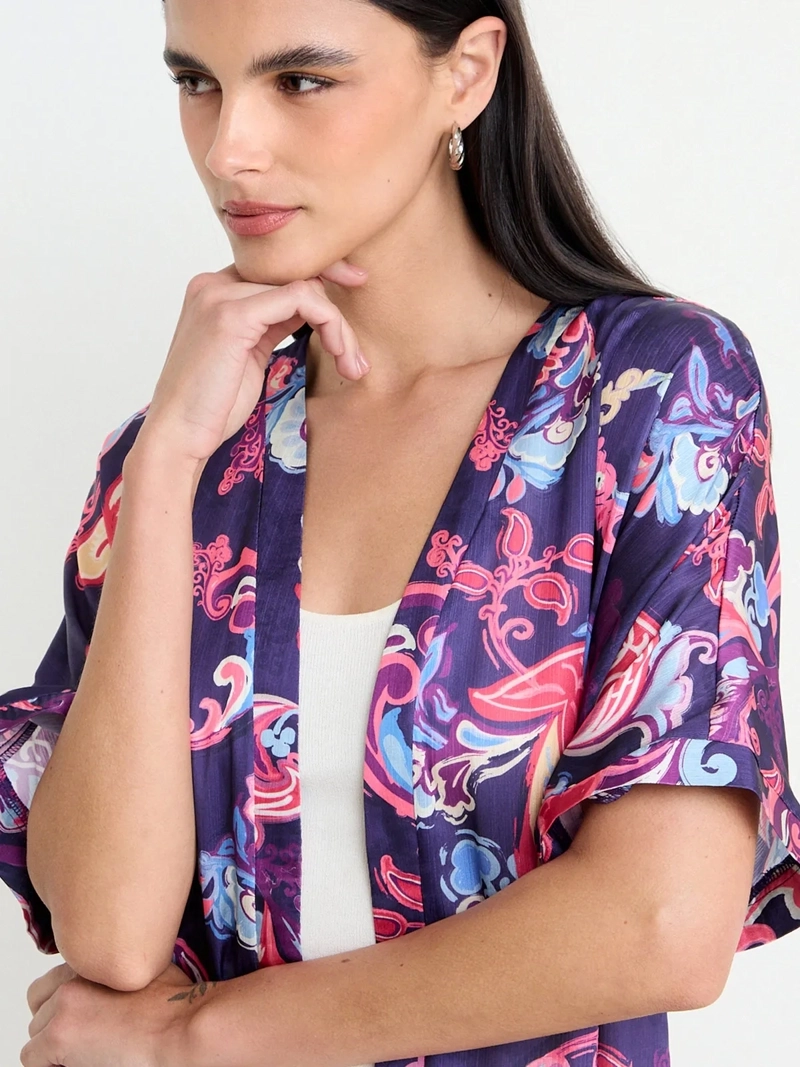 TAPADO MUJER ASH TIPO KIMONO MANGA 3/4 - 5