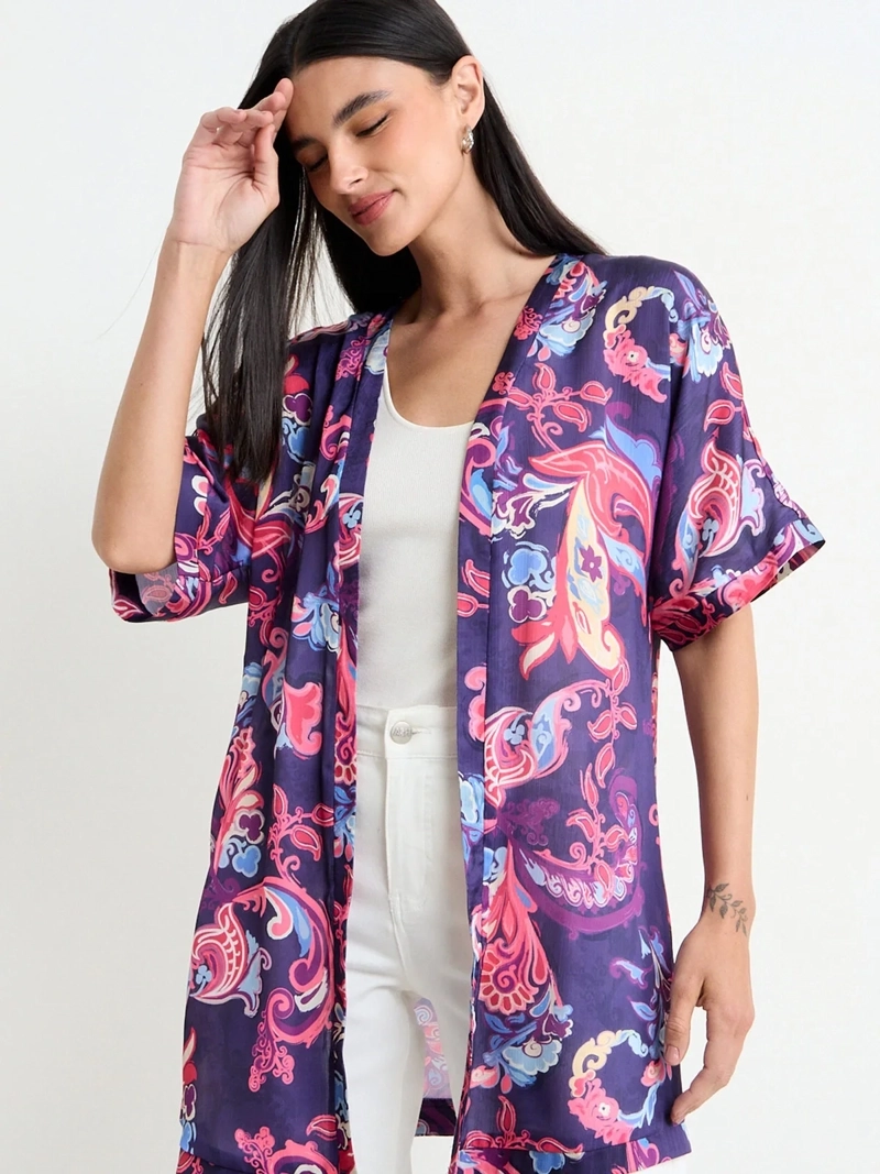 TAPADO MUJER ASH TIPO KIMONO MANGA 3/4 - 3