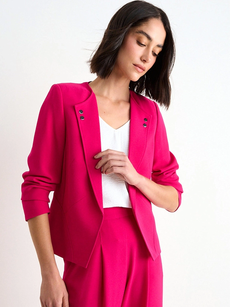 BLAZER MUJER ASH LISO SOLAPA SIN CUELLO - 3