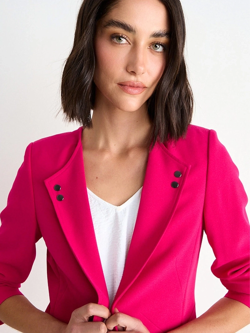 BLAZER MUJER ASH LISO SOLAPA SIN CUELLO - 5