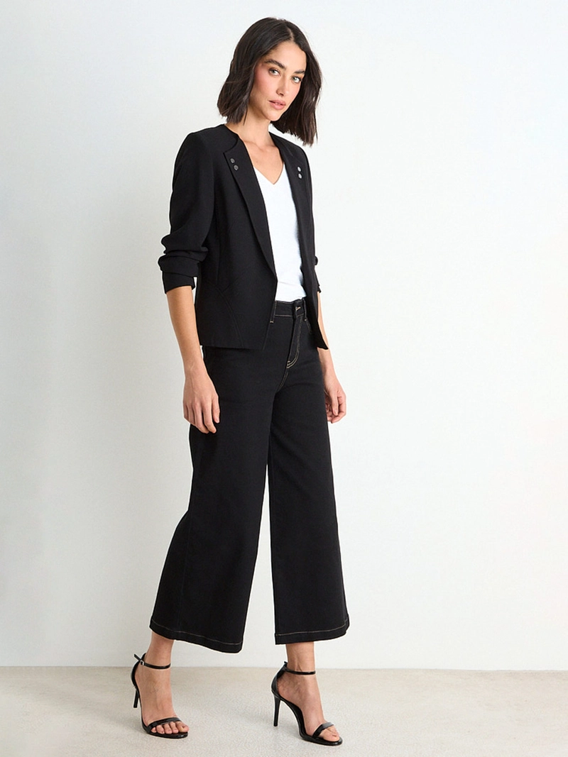 BLAZER MUJER ASH LISO SOLAPA SIN CUELLO - 2