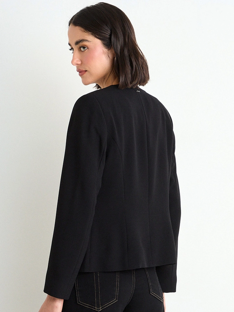 BLAZER MUJER ASH LISO SOLAPA SIN CUELLO - 4