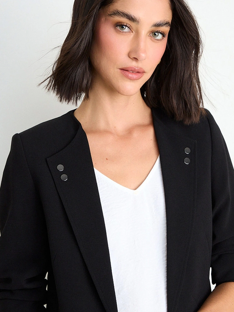 BLAZER MUJER ASH LISO SOLAPA SIN CUELLO - 5