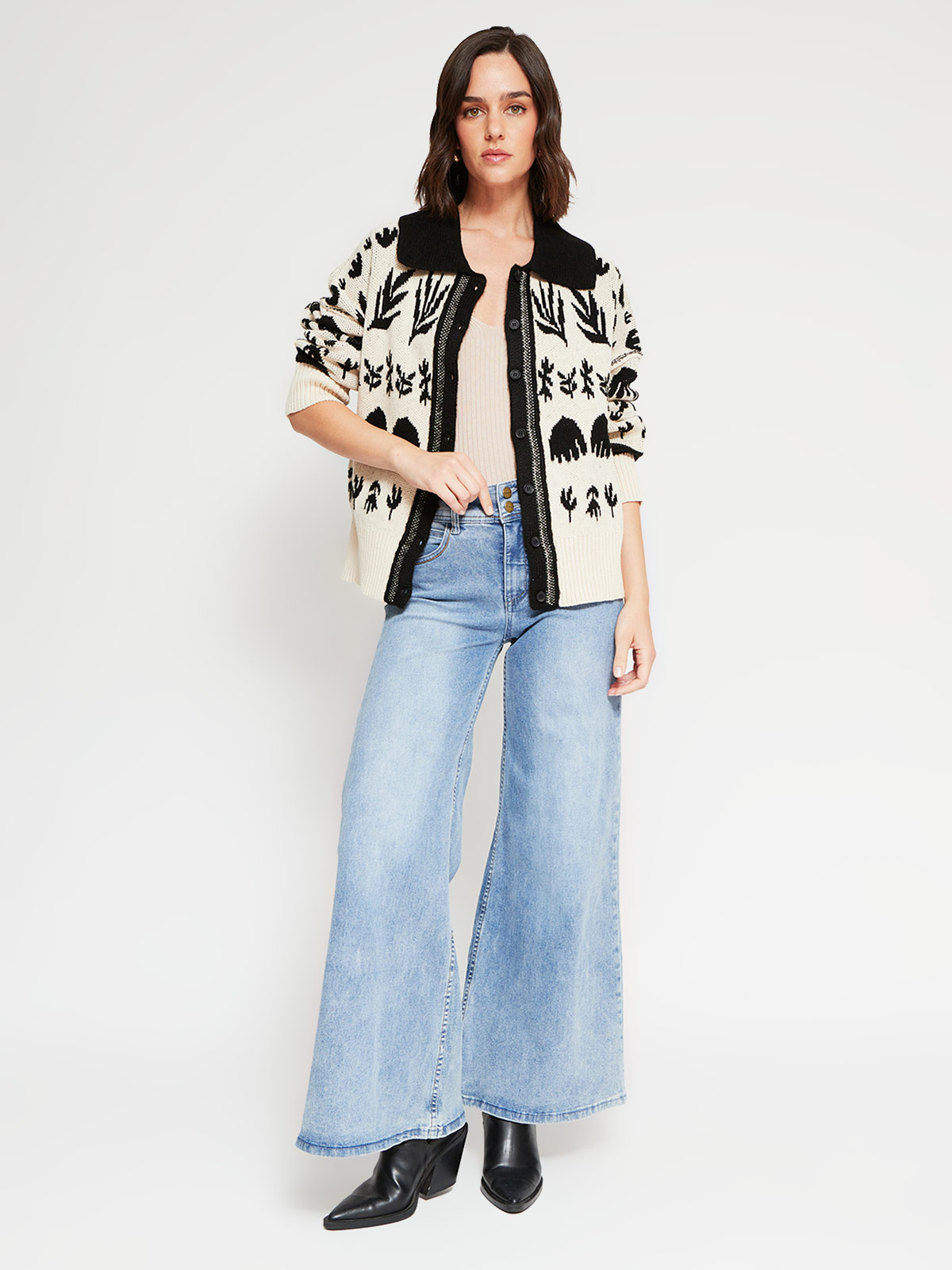 CARDIGAN MUJER TATIENNE ALGODÓN CUELLO CAMISERO - 4