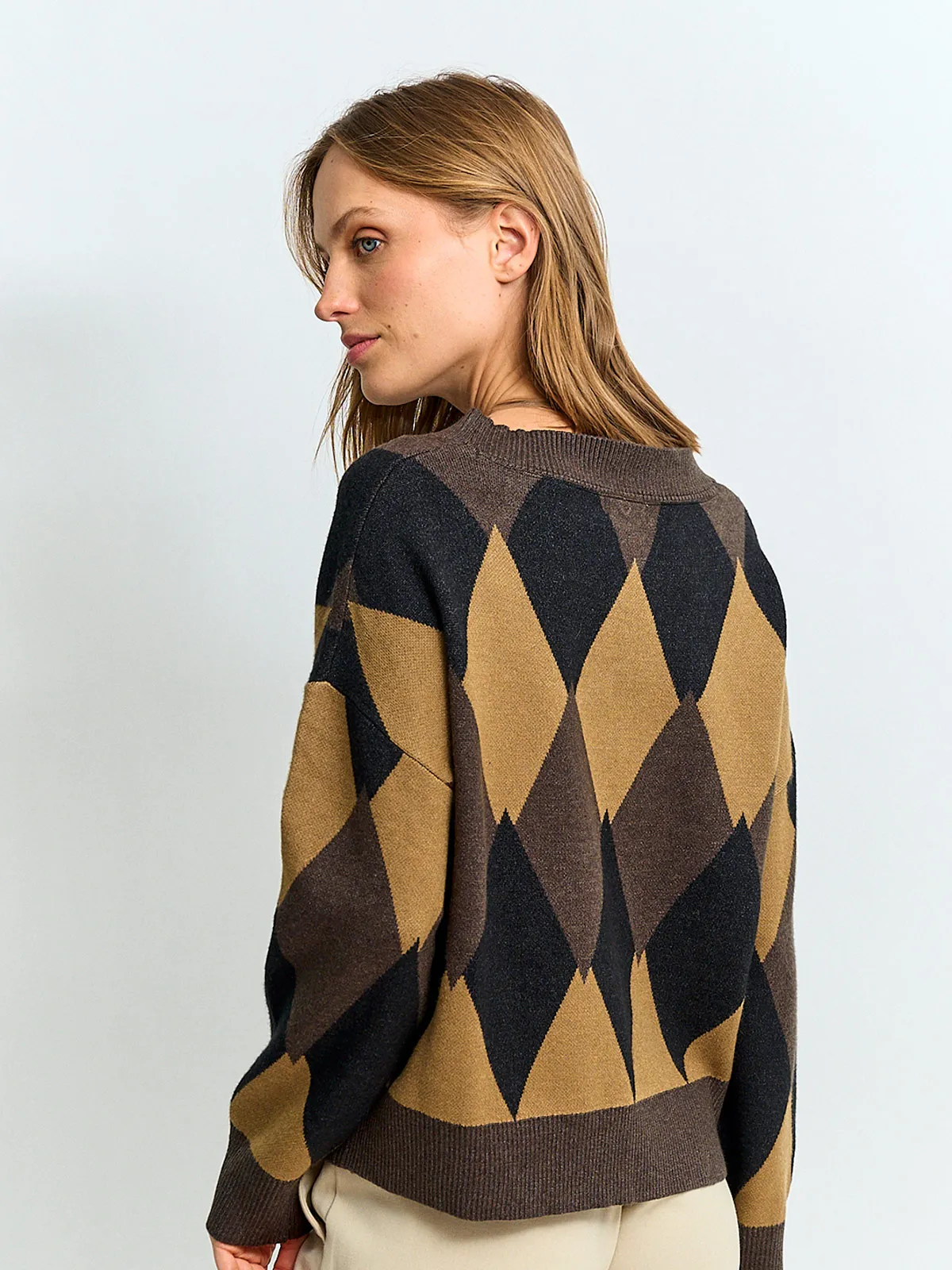 SWEATER MUJER REGATTA MANGA LARGA ROMBOS - 2