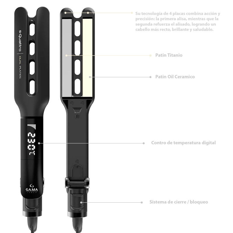 ALISADOR DE PELO GAMA DUAL PLATE S-QUATTRO DIGITAL - 5