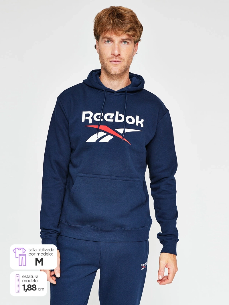 POLERON HOMBRE REEBOOK ALGODÓN CON CAPUCHA - 1