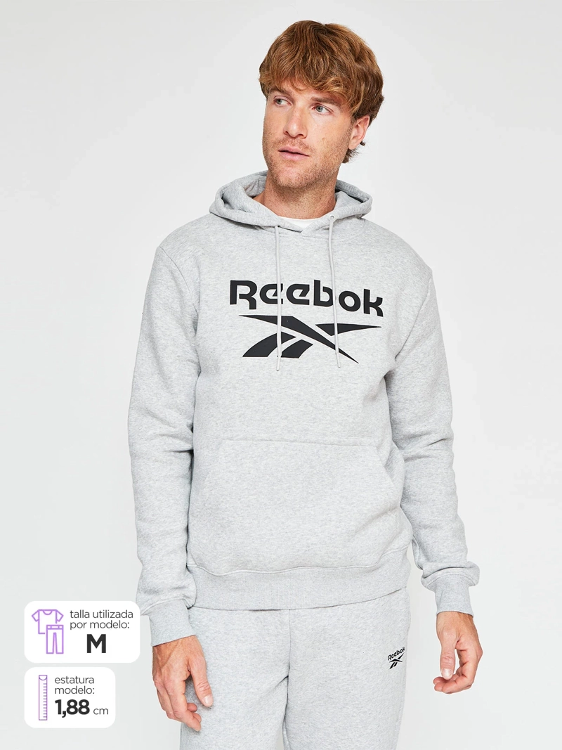 POLERON HOMBRE REEBOOK ALGODÓN CON CAPUCHA - 1