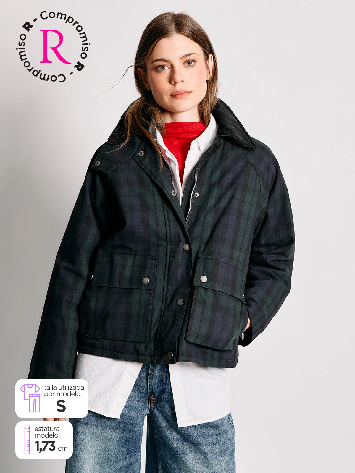 CHAQUETA MUJER INDEX ALGODÓN ENCERADA CUADROS - 2