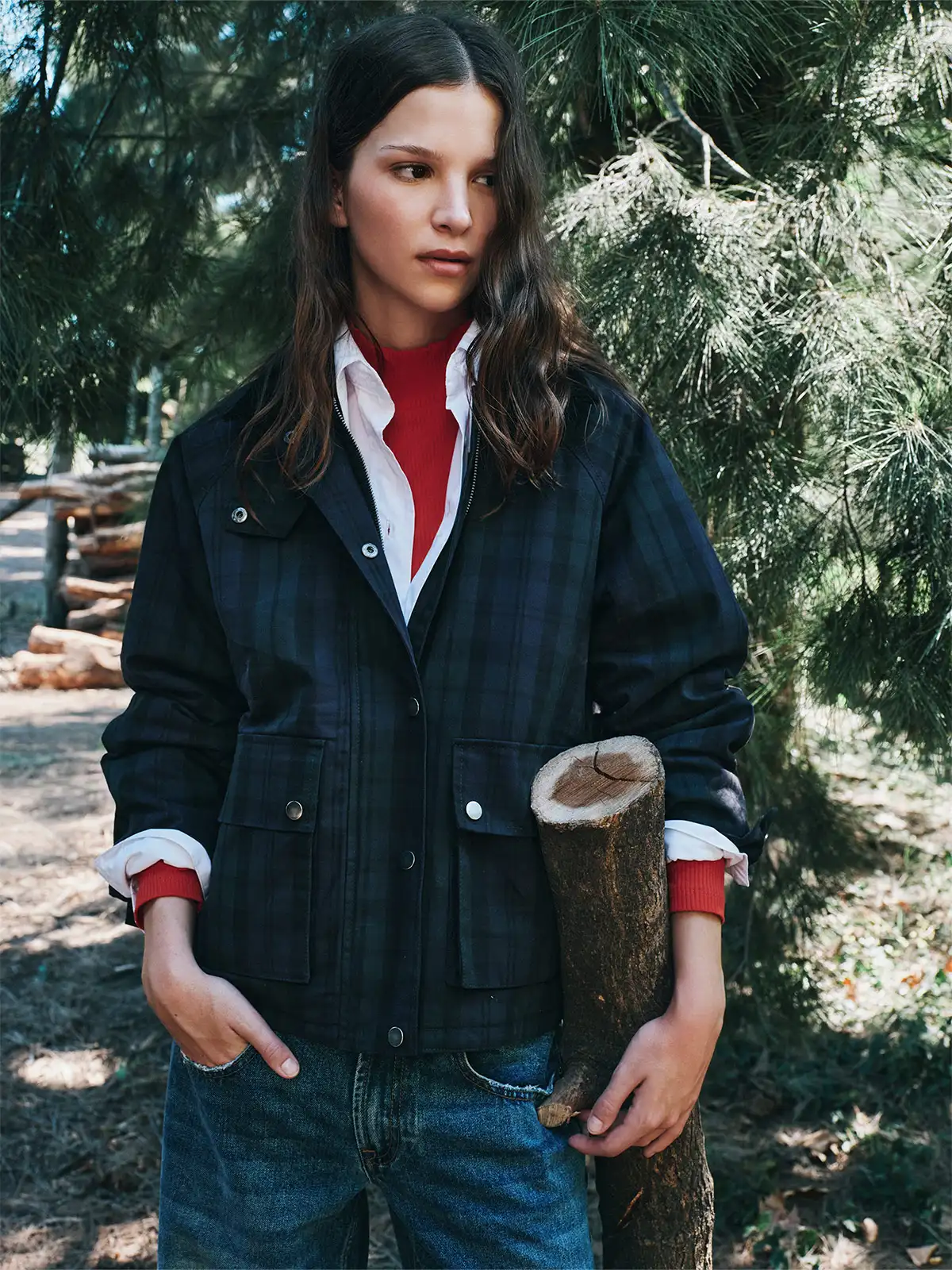 CHAQUETA MUJER INDEX ALGODÓN ENCERADA CUADROS - 1