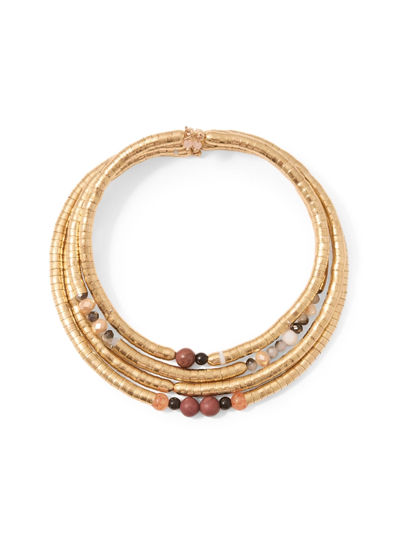 COLLAR MUJER SFERA CHOKER RÍGIDO MULTIFILAS - 1