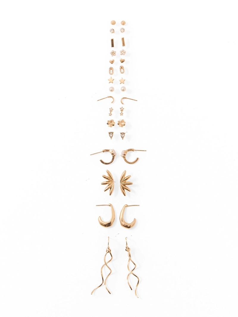 SET X16 AROS MUJER SFERA DORADOS - 1