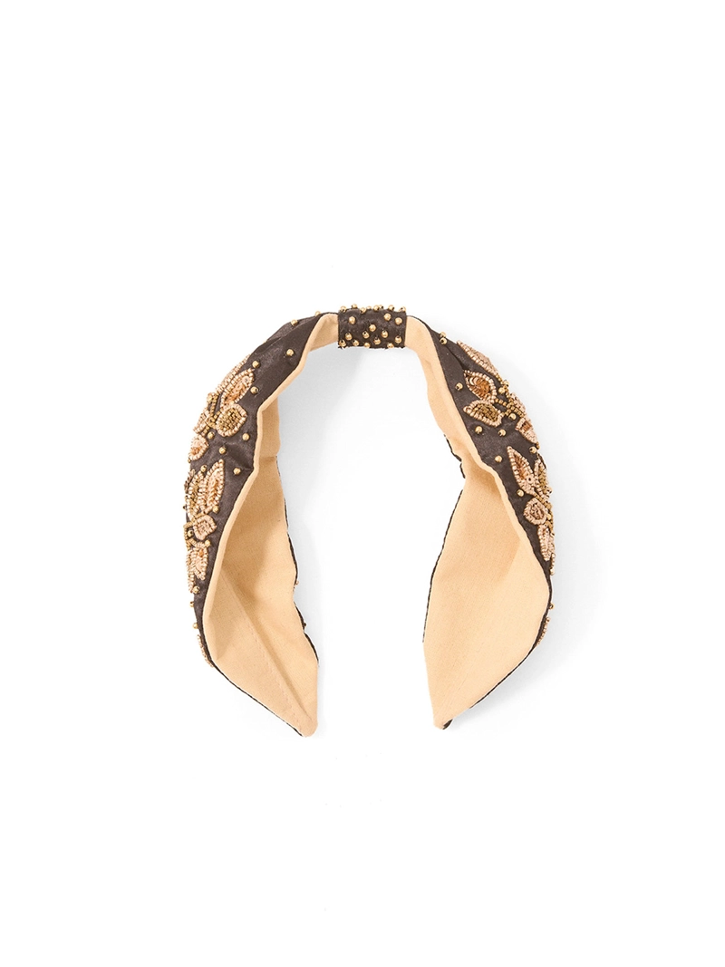 DIADEMA MUJER SFERA BORDADA HOJAS - 1