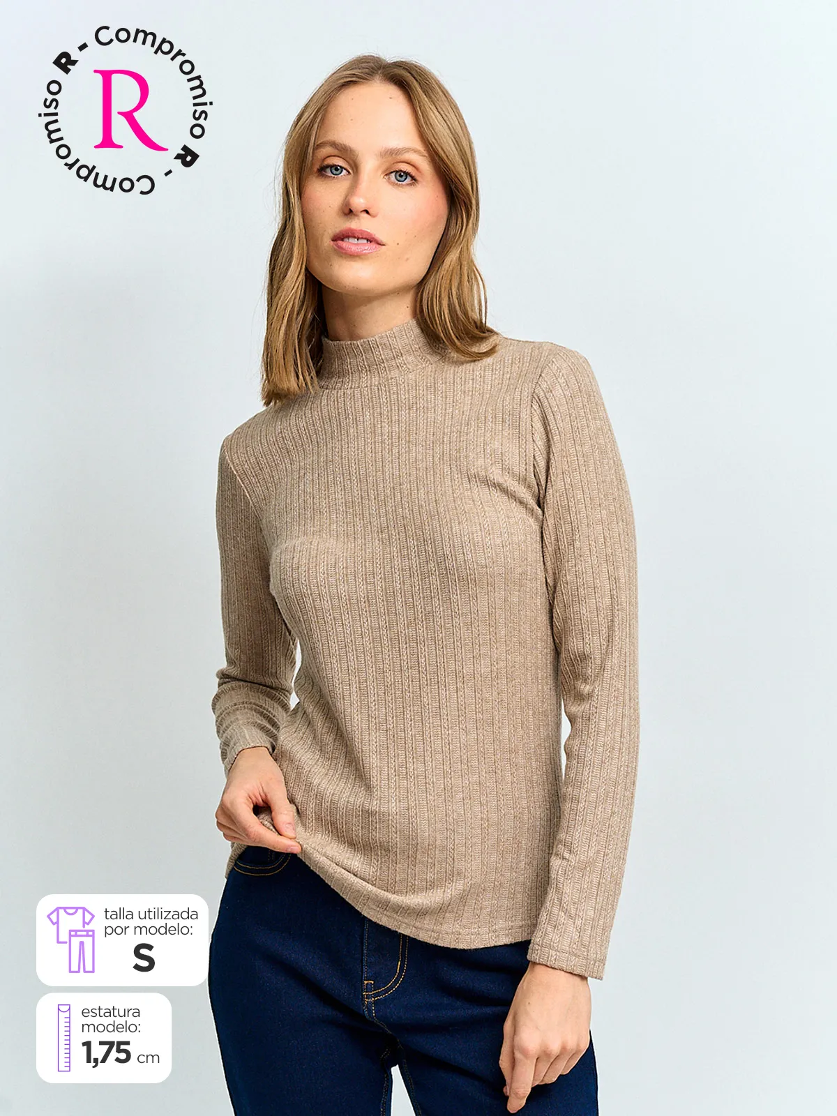 POLERA MUJER REGATTA CUELLO MOCK MANGA LARGA - 1