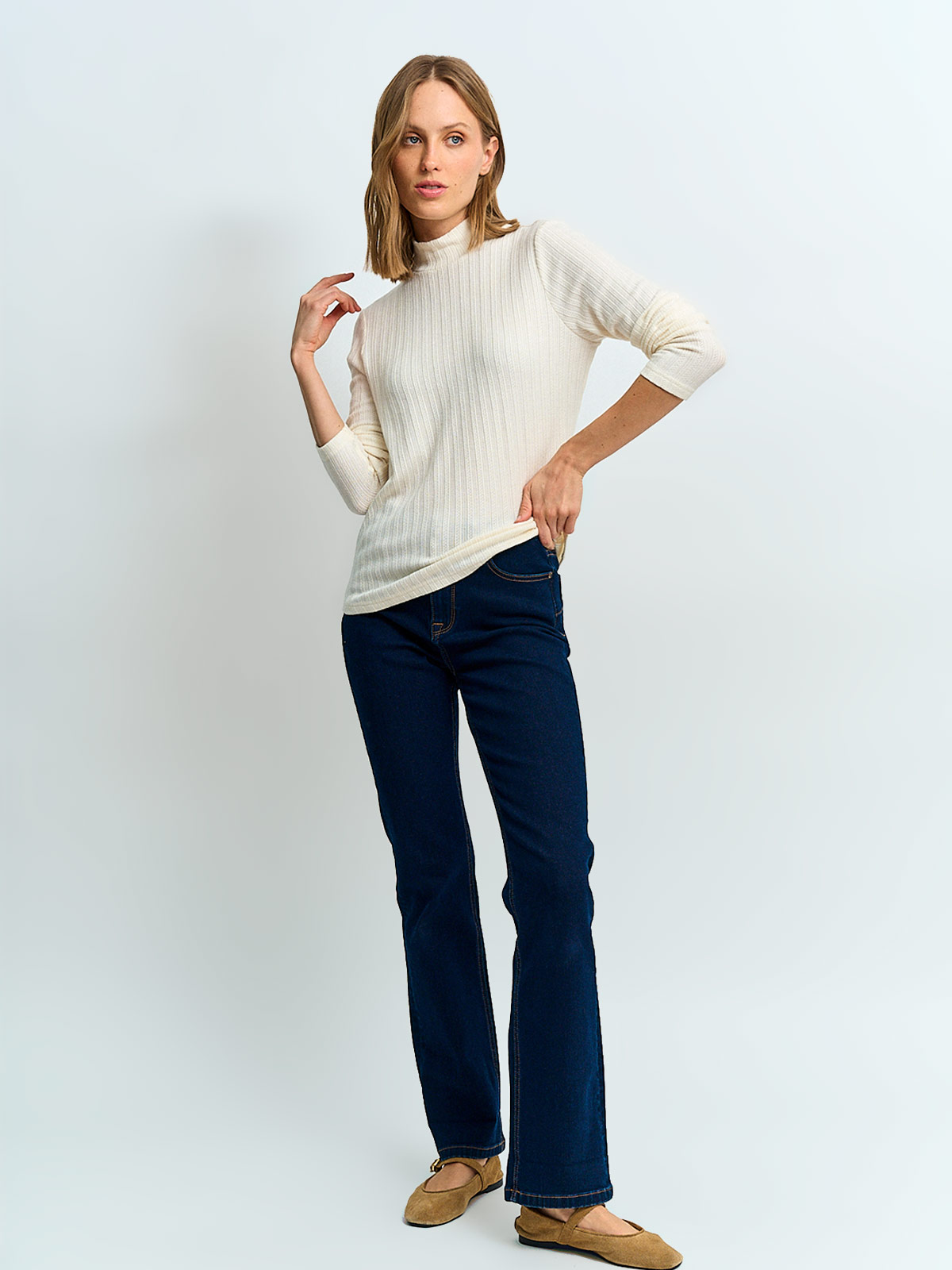 POLERA MUJER REGATTA CUELLO MOCK MANGA LARGA - 4