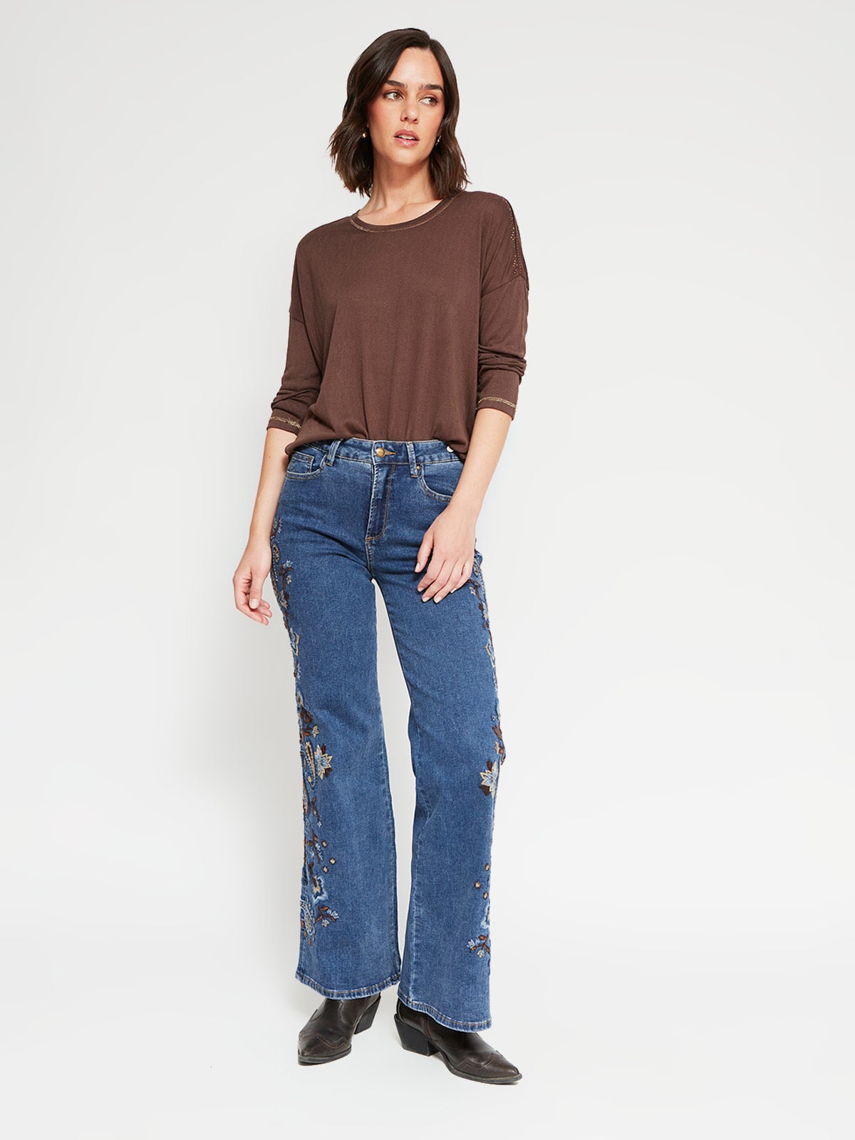 POLERA MUJER TATIENNE MANGA LARGA BRILLO - 4
