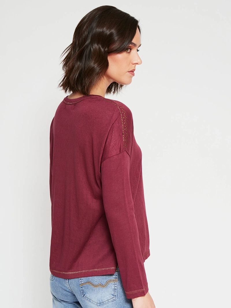 POLERA MUJER TATIENNE MANGA LARGA BRILLO - 2