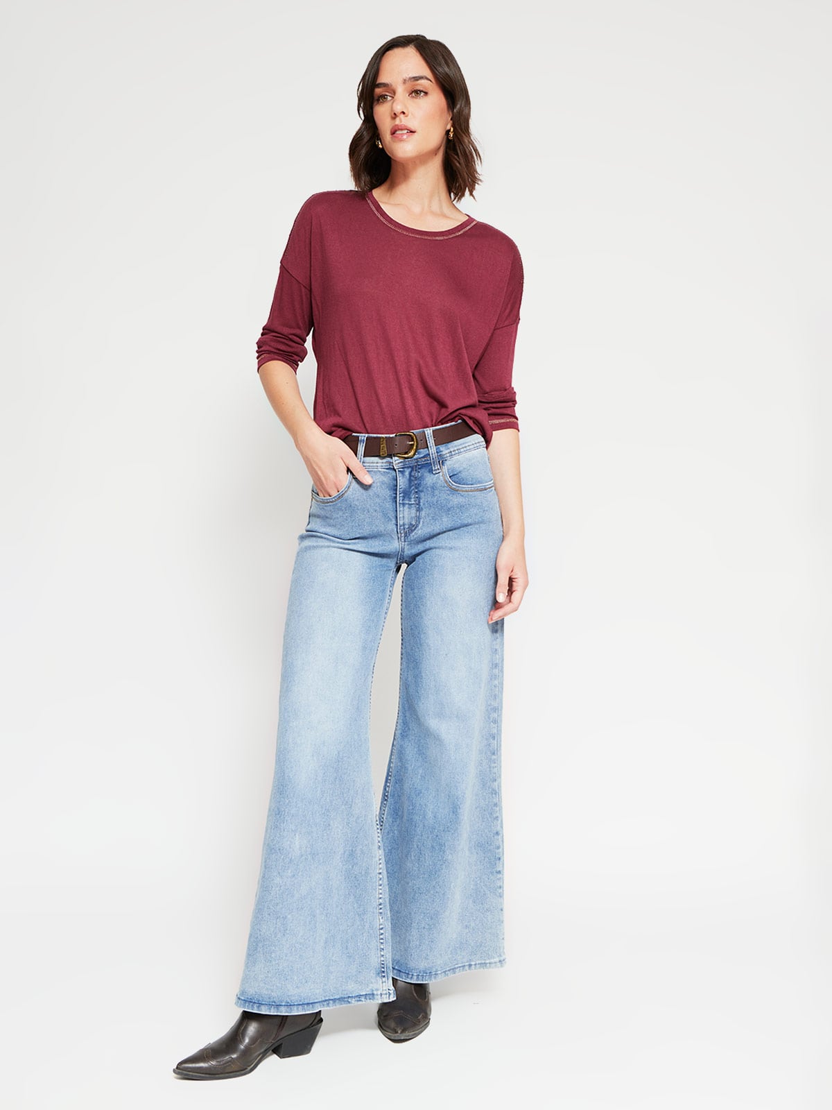 POLERA MUJER TATIENNE MANGA LARGA BRILLO - 4
