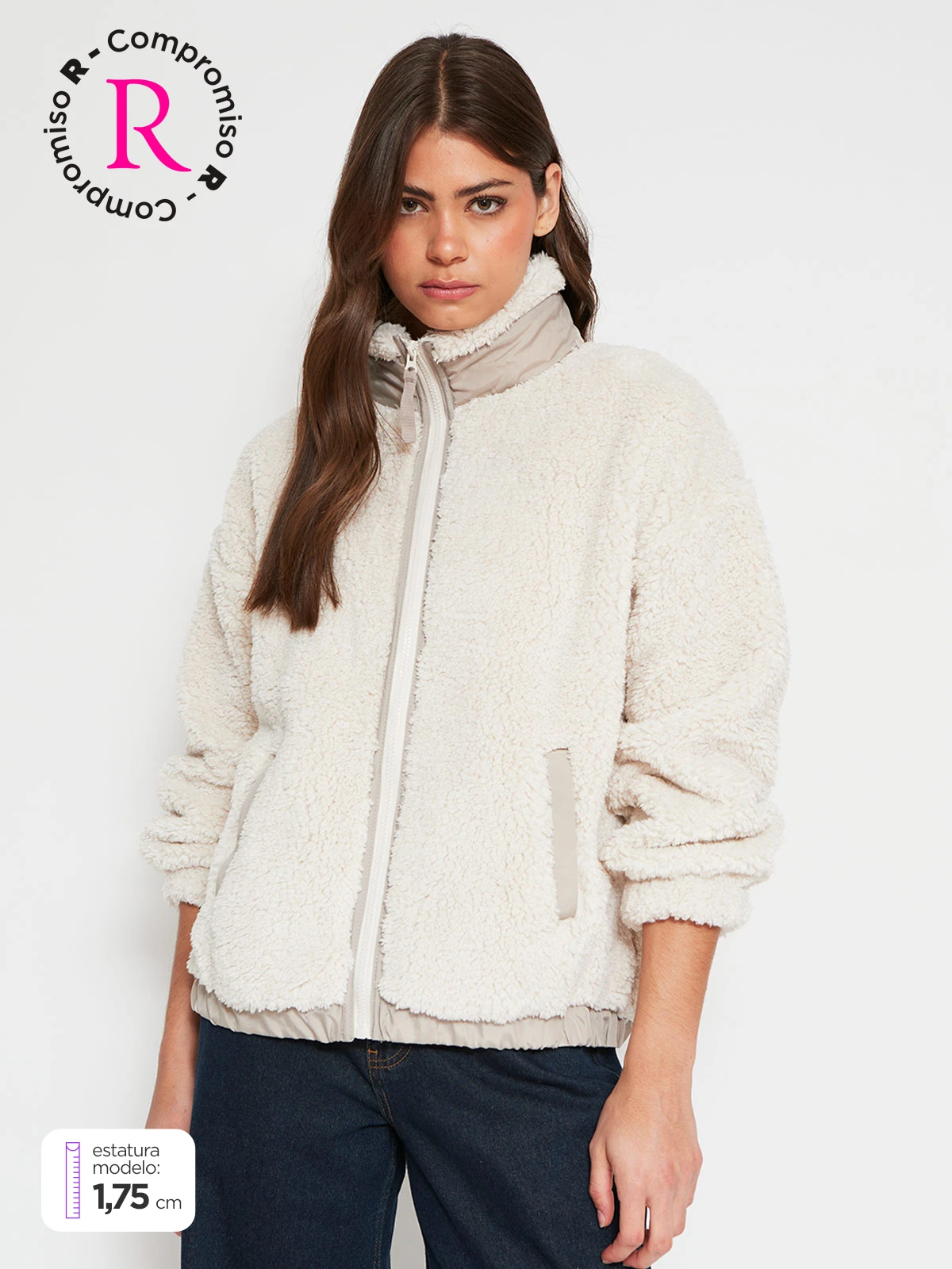 POLERÓN MUJER INDEX MANGA LARGA SHERPA - 1