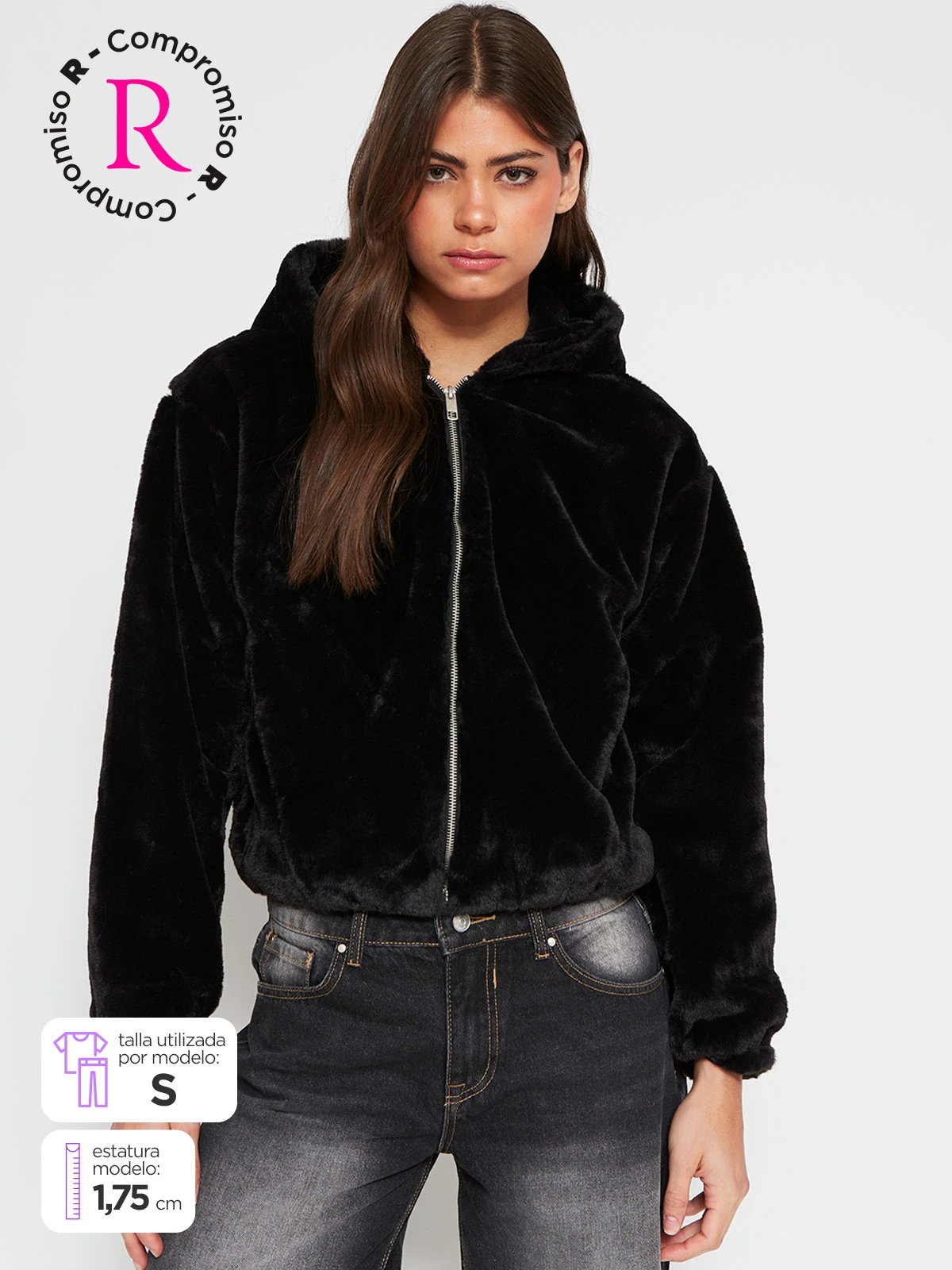 CHAQUETA MUJER INDEX PELUDA CAPUCHA - 1