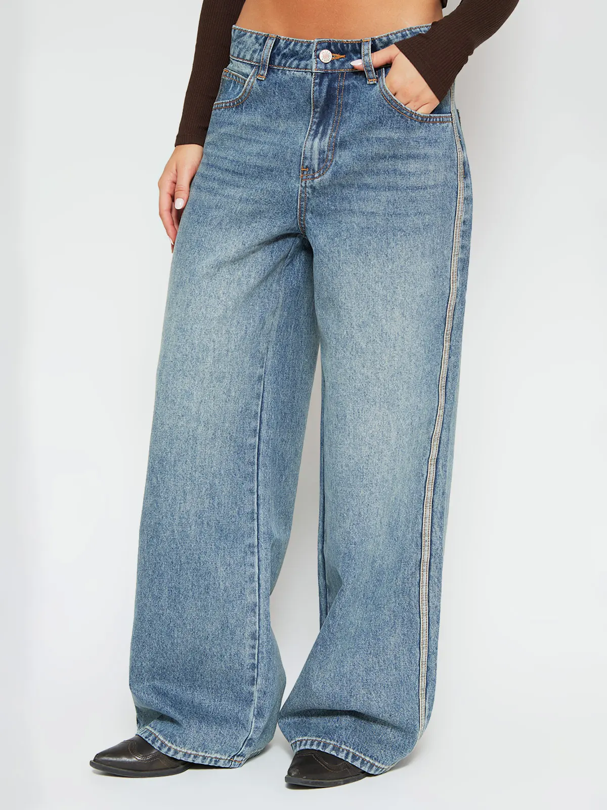 JEANS MUJER INDEX ALGODÓN FLARE CORTE BASTA - 2
