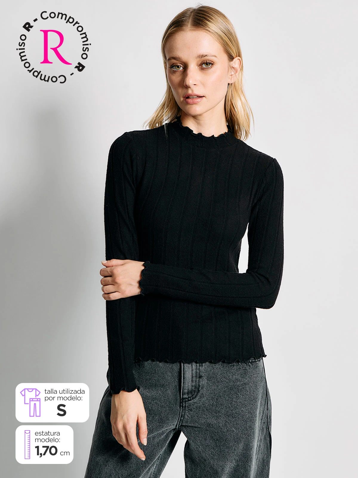 POLERA MUJER INDEX MANGA LARGA CUELLO RULE - 1