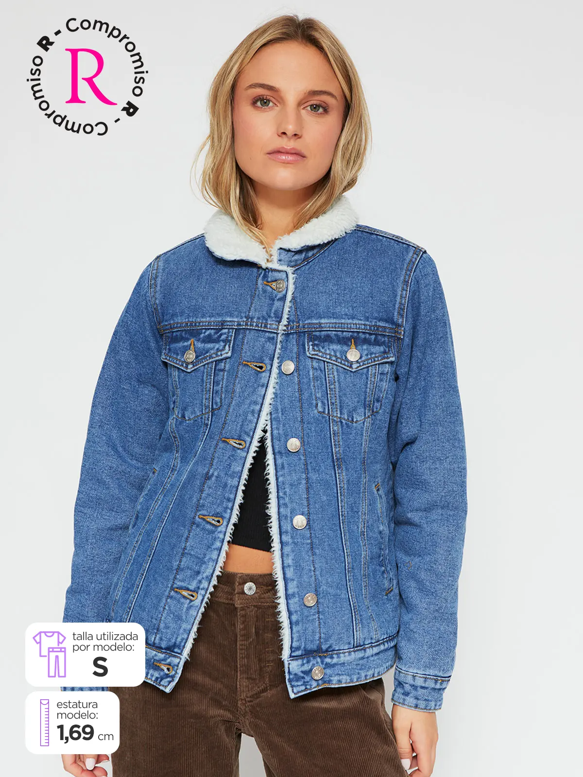 INDEX CHAQUETA MUJER INDEX ALGODÓN CORTO DENIM CHIPORRO