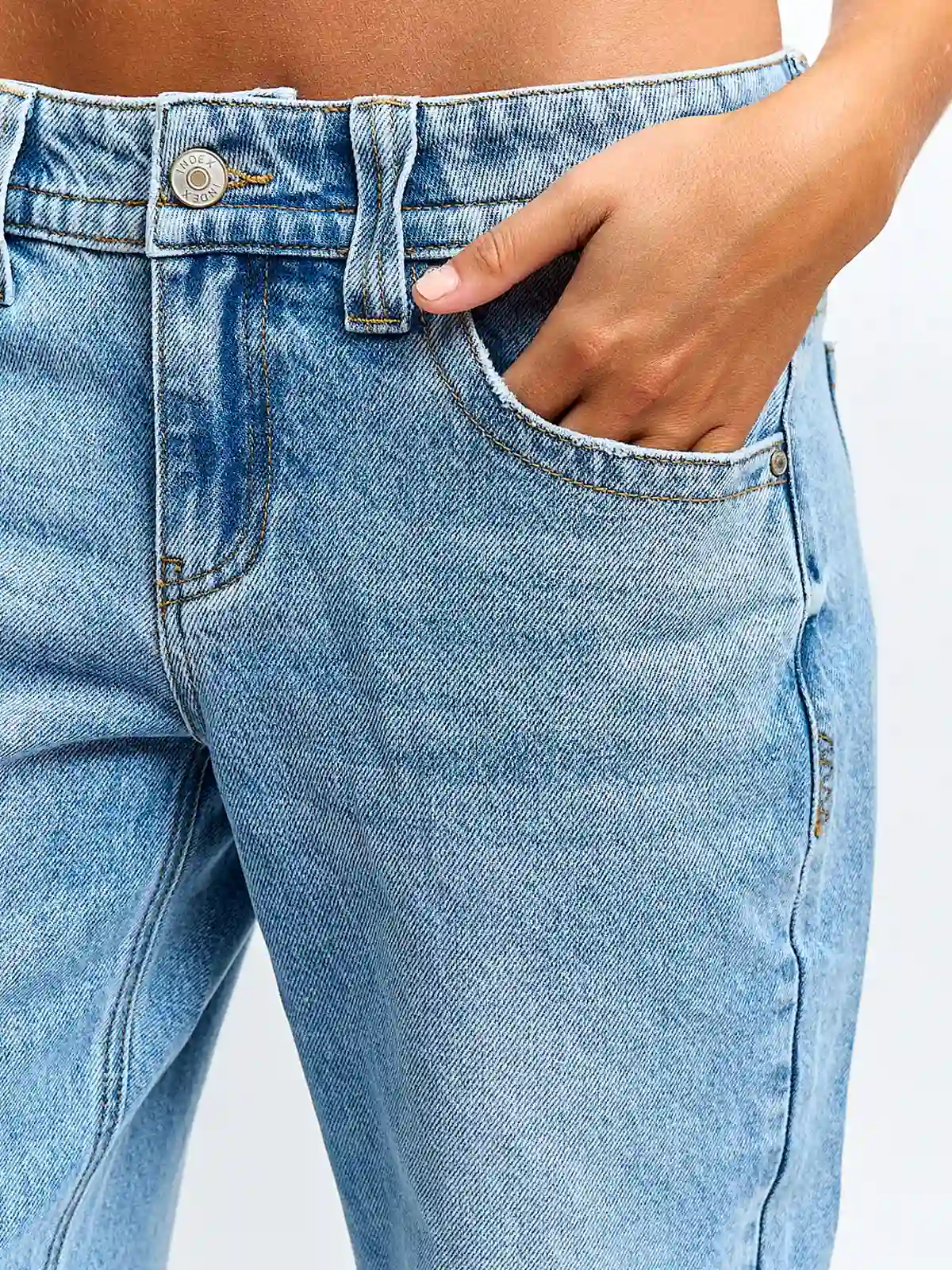 JEANS MUJER INDEX ALGODÓN WIDE LEG TIRO BAJO - 4