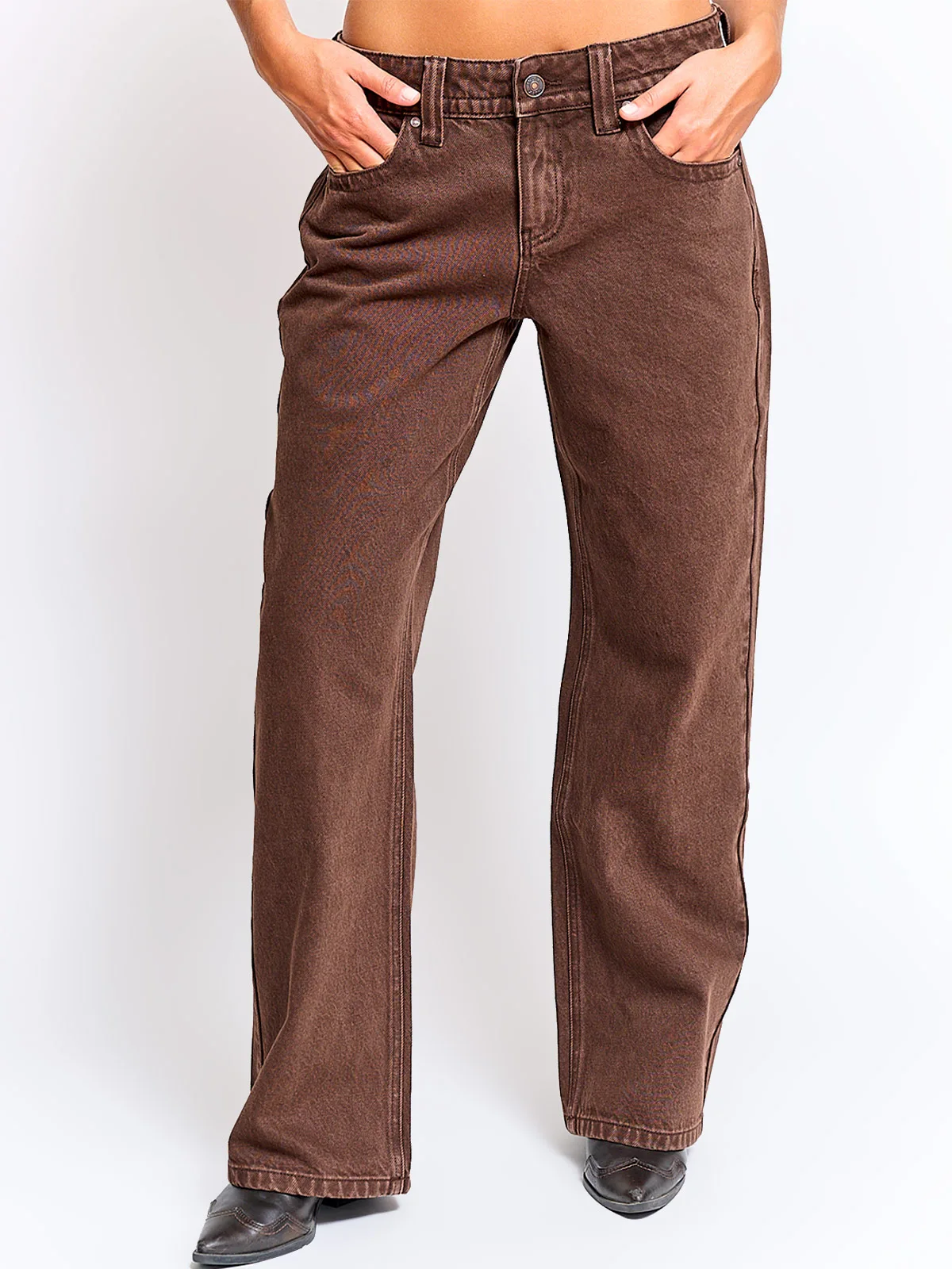 JEANS MUJER INDEX ALGODÓN WIDE LEG TIRO BAJO - 2