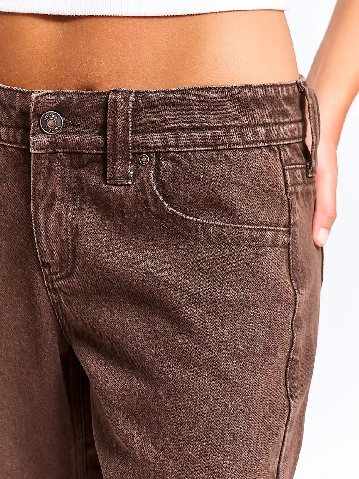 JEANS MUJER INDEX ALGODÓN WIDE LEG TIRO BAJO - 4