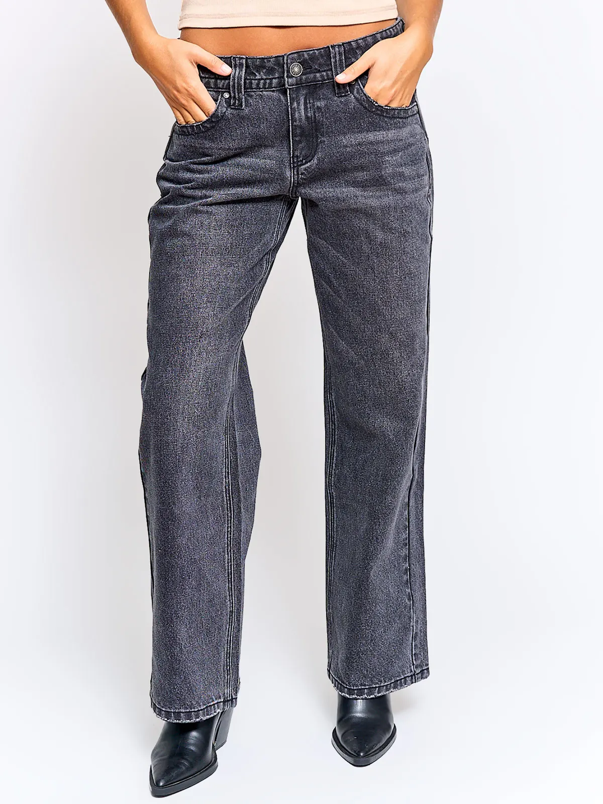 JEANS MUJER INDEX ALGODÓN WIDE LEG TIRO BAJO - 2