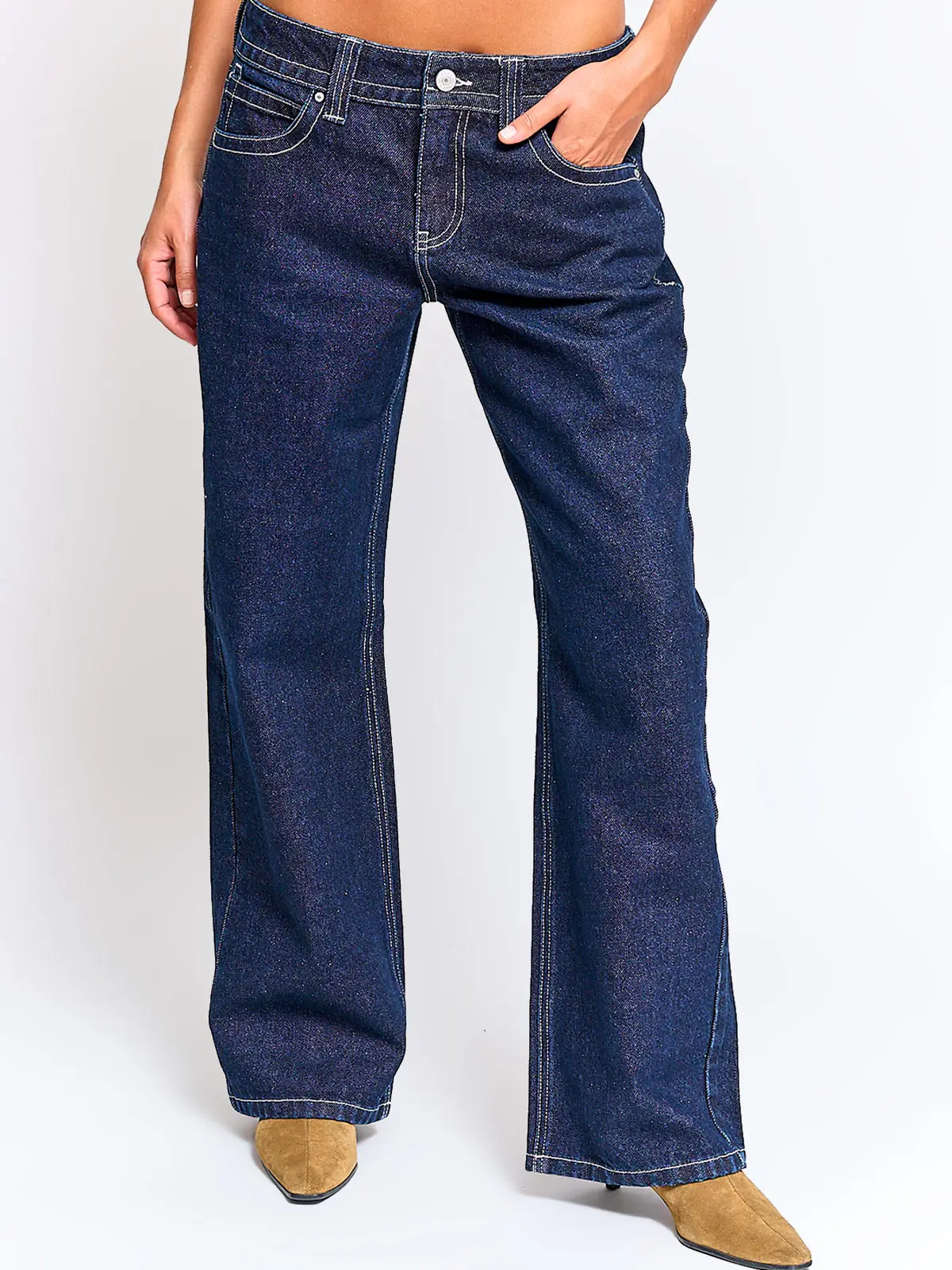 JEANS MUJER INDEX ALGODÓN WIDE LEG TIRO BAJO - 2