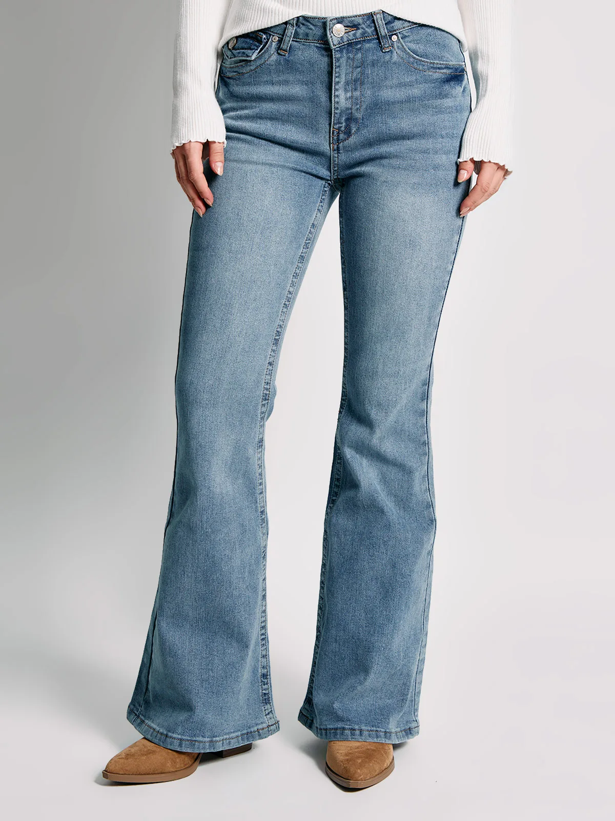 JEANS MUJER INDEX ALGODÓN FLARE BOLSILLOS TRASEROS - 2