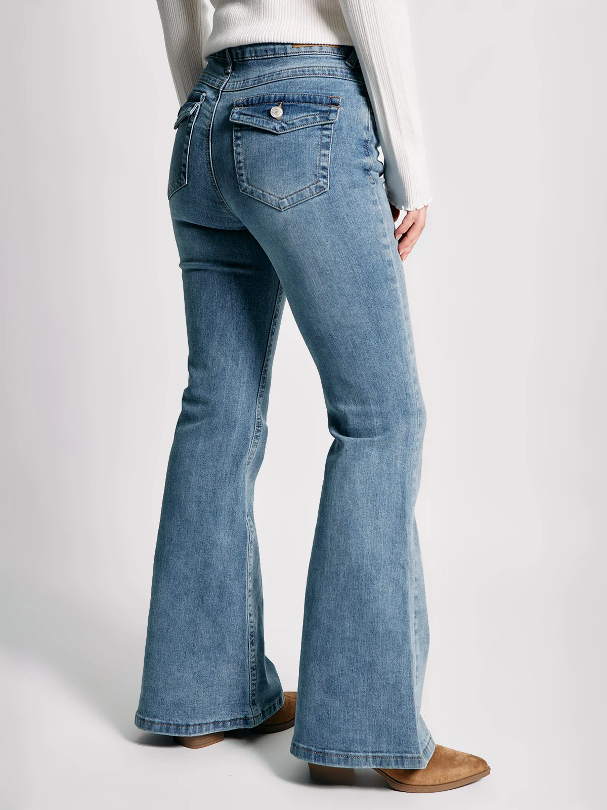 JEANS MUJER INDEX ALGODÓN FLARE BOLSILLOS TRASEROS - 3