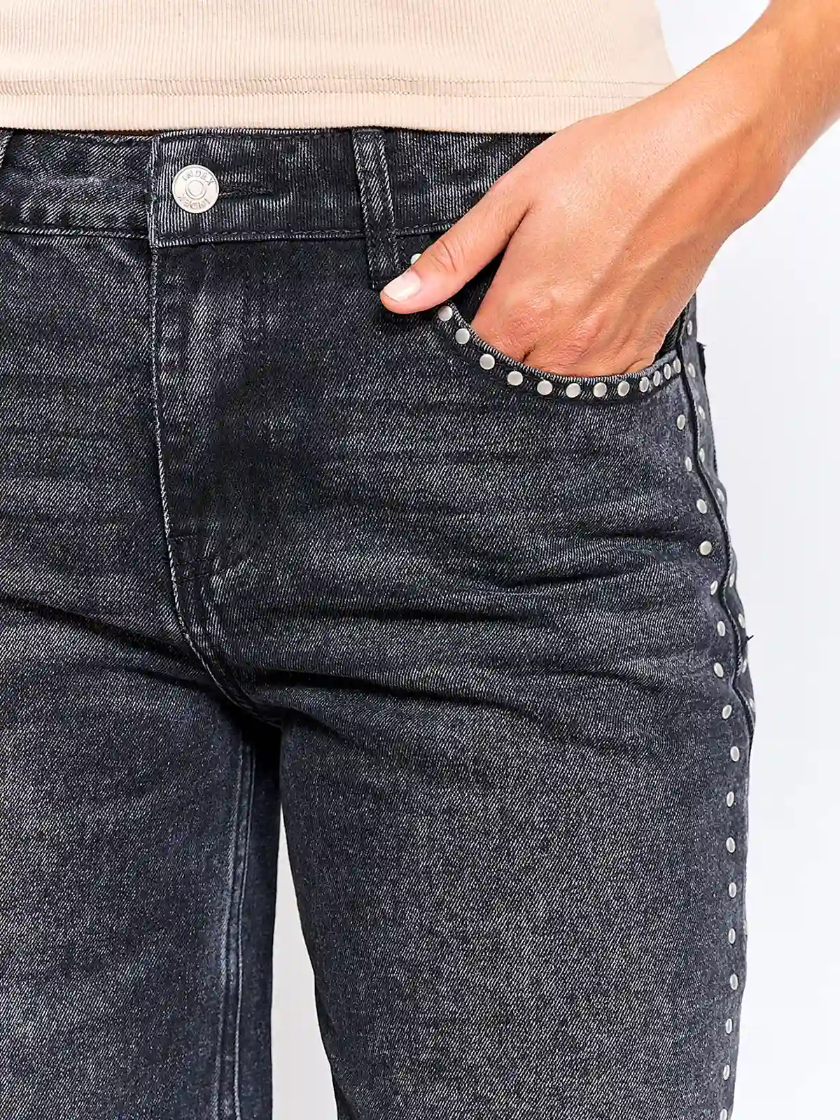 JEANS MUJER INDEX ALGODÓN RECTO TACHAS - 4