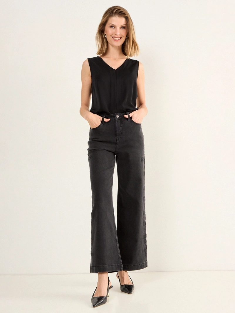 MA GRIFFE JEANS MUJER MA GRIFFE ALGODÓN FLARE BORDADO